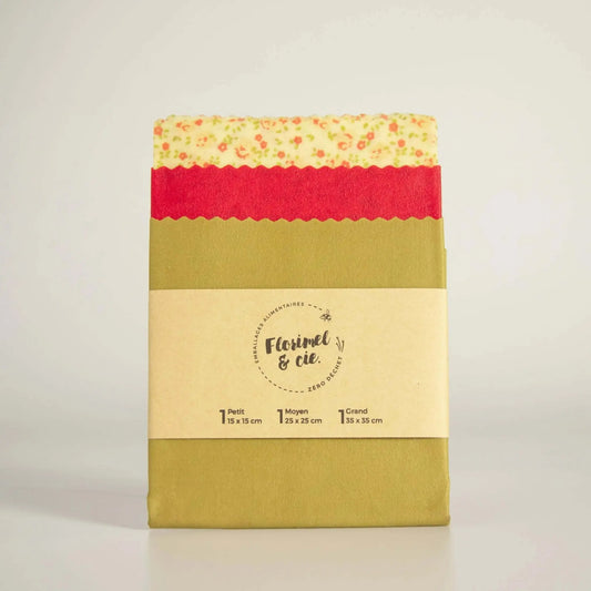 Emballage alimentaire en cire d'abeille kit floral Florimel & Cie